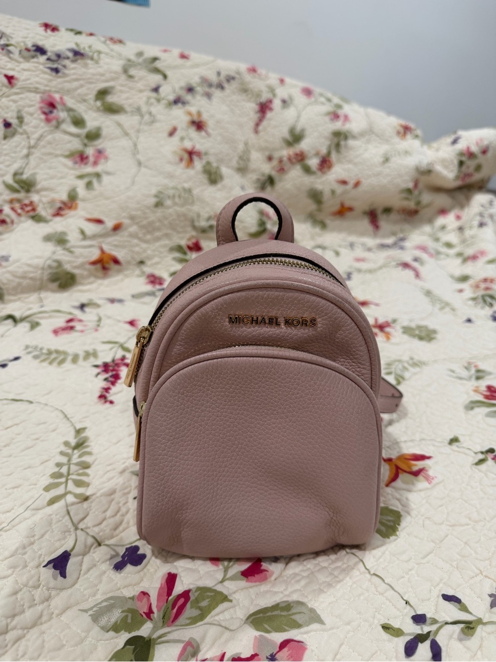 Michael Kors Powder Blush Mini Pebbled Leather Backpack